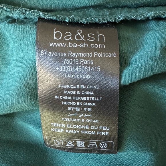 BA&SH | $395 Little Long Sleeve Mini Dress in Emerald Green, Size 1 (Small/US 4) - Picture 10 of 12